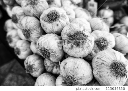 Garlic in a market 113036830