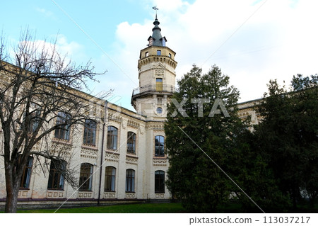 Kyiv, Ukraine - March 14, 2024. Park of National Technical University of Igor Sikorsky Polytechnic Institute in Kyiv, Ukraine Kyiv, Ukraine - March 14, 2024. Park of National Technical University of Igor Sikorsky Polytechnic Institute in Kyiv, Ukraine 113037217