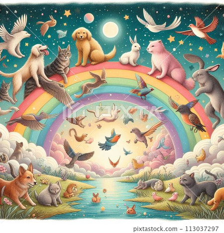 Pets watching over their owners at Rainbow Bridge 113037297