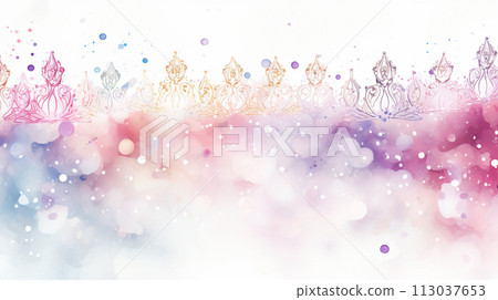 Princess crown background with bokeh effect. Vector illustration., Generate Ai 113037653