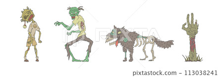 Comic Zombie Monster and Halloween Beast Vector Set Comic Zombie Monster and Halloween Beast Vector Set 113038241