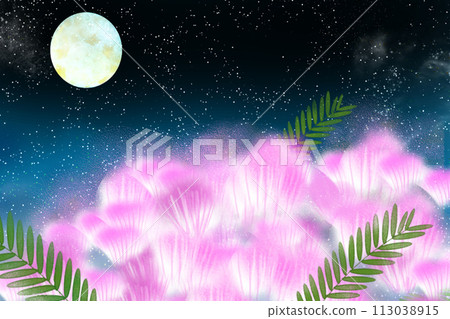 滿月夜歡樂樹的花卡 滿月夜歡樂樹的花卡 113038915