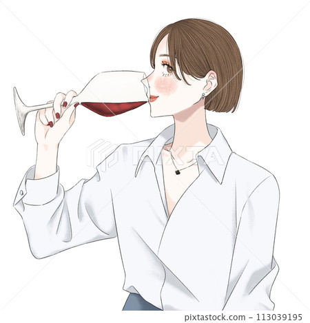 盯著一個正在喝酒的女人 113039195