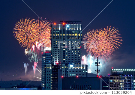 Distant view of Moerenuma Art Fireworks 113039204