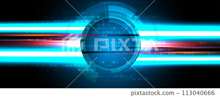 Abstract Artificial intelligence. Cloud computing. Machine learning. Technology web background. Virtual concept futuristic background 113040666