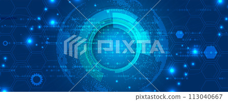 Abstract Artificial intelligence. Cloud computing. Machine learning. Technology web background. Virtual concept futuristic background 113040667