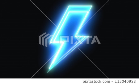 Neon lightning bolt Neon lightning bolt 113040958
