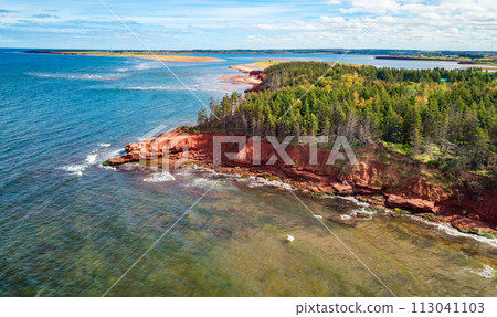 Rocky Shore on the Atlantic Ocean. Prince Edward Island, Canada 113041103