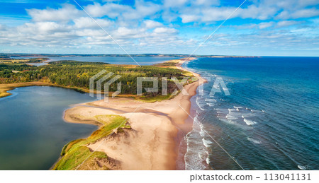 Sandy beach on the Atlantic Ocean. Cavendish, Prince Edward Island, Canada Sandy beach on the Atlantic Ocean. Cavendish, Prince Edward Island, Canada 113041131