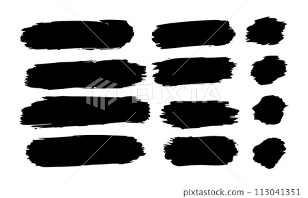 Vector highlighter brush lines. Marker pen highlight underline strokes. 113041351