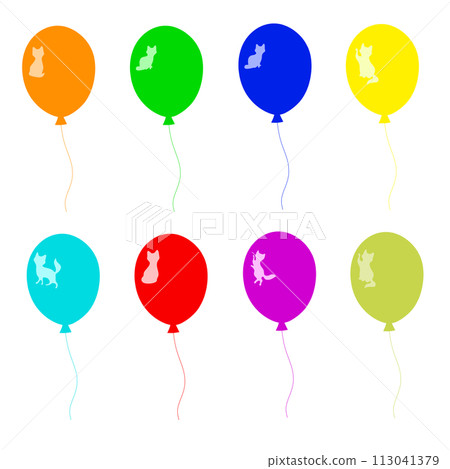 balloons with a spot in the shape of a cat balloons with a spot in the shape of a cat 113041379