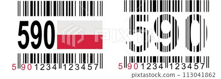 Bar code corresponding to Polish products - promotion of the purchase of Polish creations. 113041862