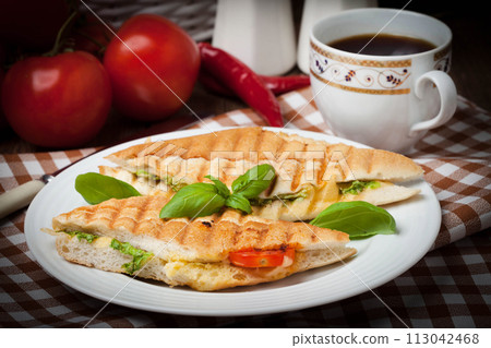 Fried toast sandwich. 113042468