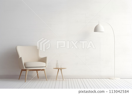 Living room interior with armchair Living room interior with armchair 113042584