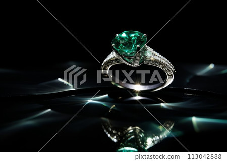 Three carat emerald with diamonds 113042888