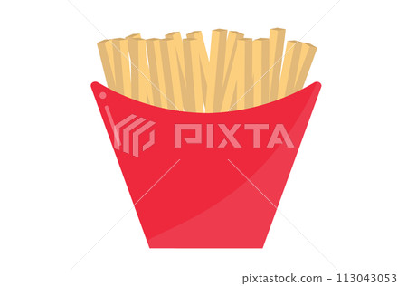 炸薯條。向量圖 113043053