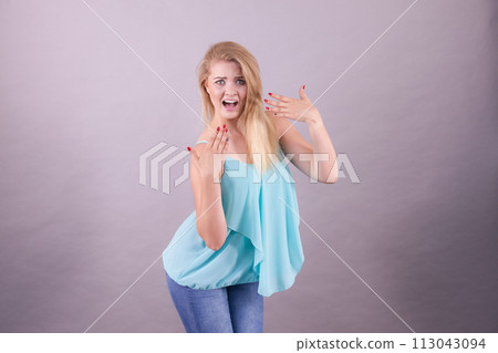 Emotional scared woman 113043094