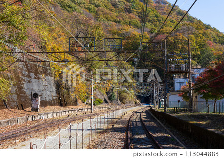 群馬縣安中市的秋天、紅葉的 Abt 路、舊熊平站 群馬縣安中市的秋天、紅葉的 Abt 路、舊熊平站 113044883