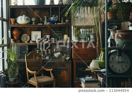 Room Filled With Furniture and Plants 113044954