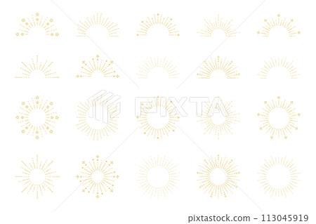 森伯斯特太陽射線向量插圖集變化重音框架設計 113045919