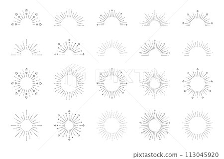 森伯斯特太陽射線向量插圖集變化重音框架設計 113045920
