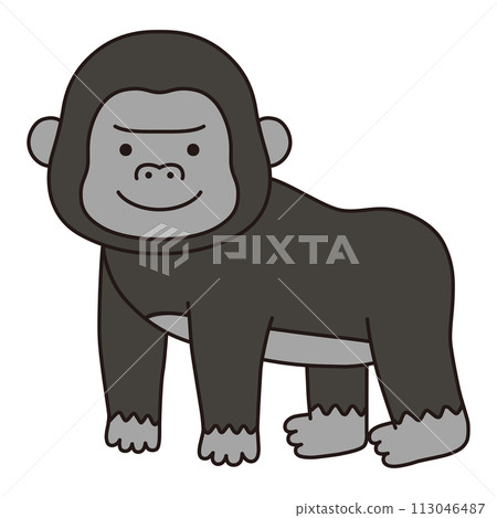 Vector illustration of cute gorilla. icons, animals Vector illustration of cute gorilla. icons, animals 113046487