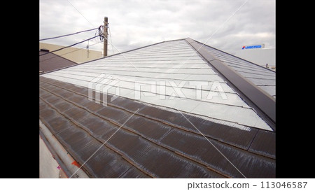 Exterior wall roof painting work Exterior wall roof painting work 113046587