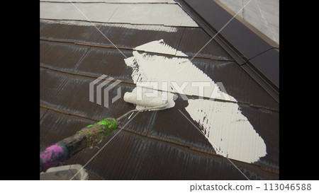Exterior wall roof painting work Exterior wall roof painting work 113046588