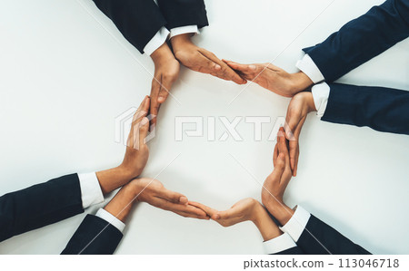 Business people join hand as frame for copyspace. Shrewd Business people join hand as frame for copyspace. Shrewd 113046718