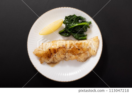 Grilled cod in butter and soy sauce Grilled cod in butter and soy sauce 113047218