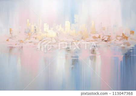 An abstract picture of gold, pink and blue color painted on background. AIGX01. An abstract picture of gold, pink and blue color painted on background. AIGX01. 113047368