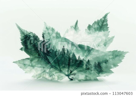 leaf double exposure with beautiful nature background aigx04 leaf double exposure with beautiful nature background aigx04 113047603