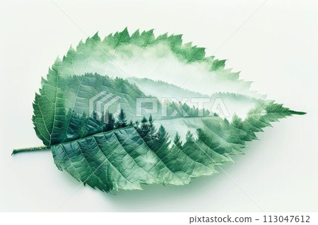 leaf double exposure with beautiful nature background aigx04 leaf double exposure with beautiful nature background aigx04 113047612