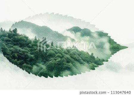 leaf double exposure with beautiful nature background aigx04 leaf double exposure with beautiful nature background aigx04 113047640