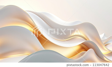 A abstract picture of two colours of white and gold in form of fabric. AIGX01. A abstract picture of two colours of white and gold in form of fabric. AIGX01. 113047642