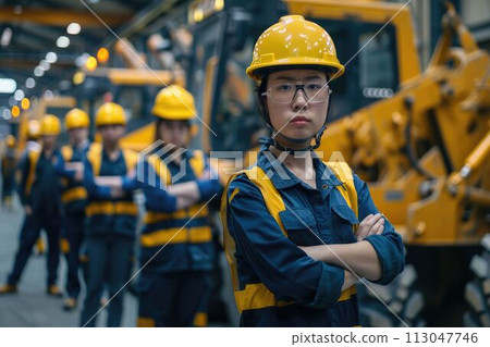 group of construction workers with background of excavation machinery aigx04 group of construction workers with background of excavation machinery aigx04 113047746