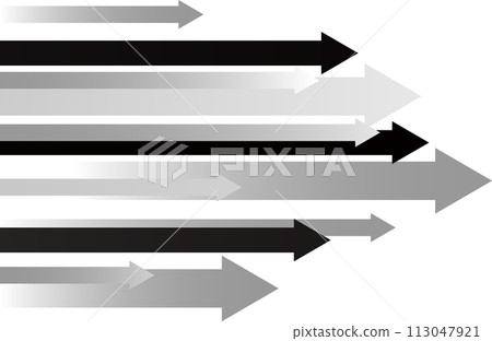 Black and gray arrow background image material / white background 113047921