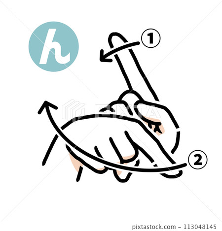 Sign language finger character "n" Sign language finger character "n" 113048145
