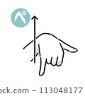 Sign language finger character “pe” 113048177