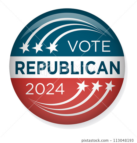 Voting 2024 Icon with Vote, Government, and Patriotic Symbolism and Colors 113048193