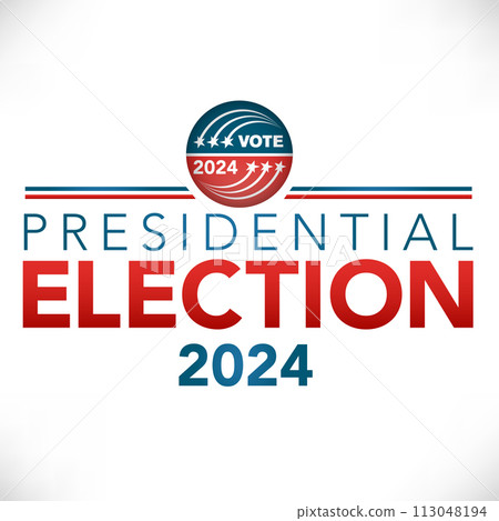 Voting 2024 Icon with Vote, Government, and Patriotic Symbolism and Colors 113048194