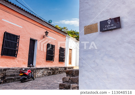 Corner of the famous historical street of traps located in the historic center of the heritage town of Honda in the department of Tolima in Colombia Corner of the famous historical street of traps located in the historic center of the heritage town of Honda in the department of Tolima in Colombia 113048518