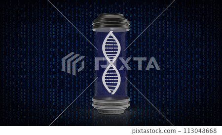 The DNA in Glass tube for Sci or education concept 3d rendering. The DNA in Glass tube for Sci or education concept 3d rendering. 113048668