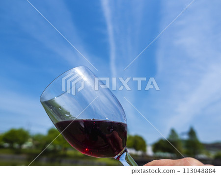 Delicious red wine under the blue sky Delicious red wine under the blue sky 113048884