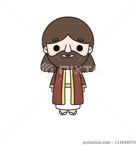 A cartoon drawing of a man dressed in a robe and beard A cartoon drawing of a man dressed in a robe and beard 113049078