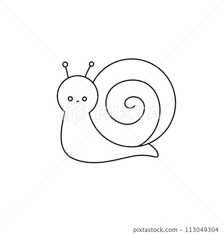 A cute little snail with a smile on its face 113049304