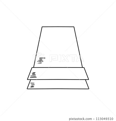A white object with a black outline A white object with a black outline 113049310