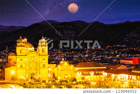 Beautiful Plaza de Armas night view in Cusco Beautiful Plaza de Armas night view in Cusco 113049352