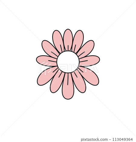 A pink flower with a white center 113049364