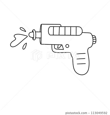 A cartoon gun with a red bullet in the middle A cartoon gun with a red bullet in the middle 113049592
